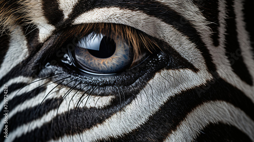 Witness the intricate beauty of a zebra eye