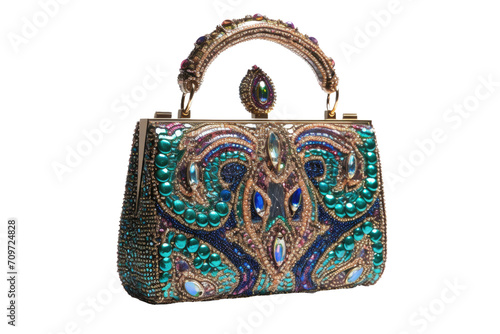 Sparkling Paisley Sequin Bag Isolated On Transparent Background