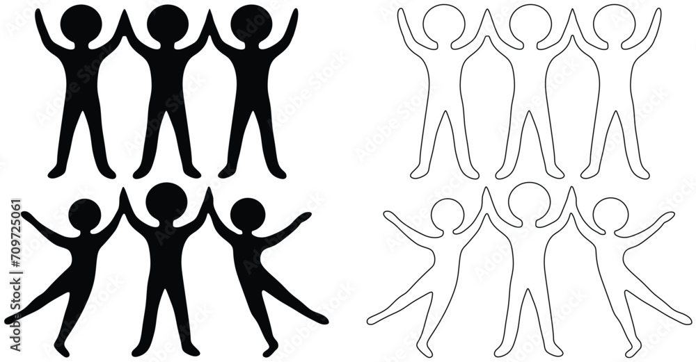Cartoon dancing couple Clip art . Jump, spring, dance and happy