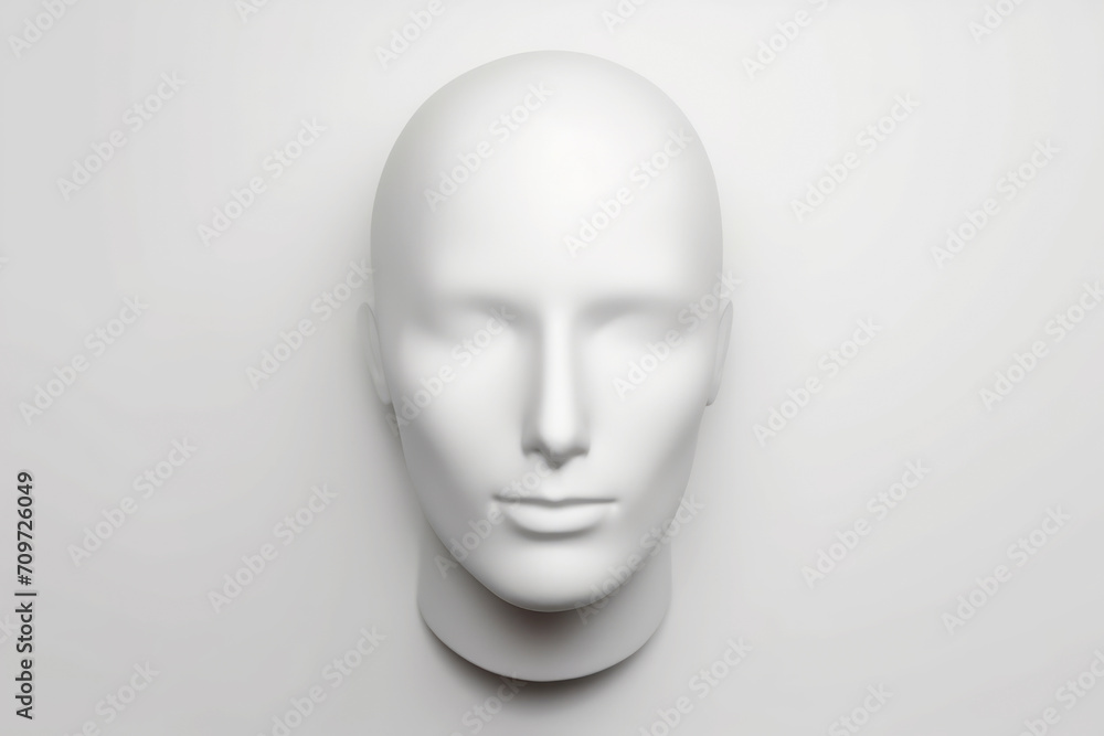 Cabeza de maniquí en fondo blanco. Cabeza de maniquí en fondo blanco.
