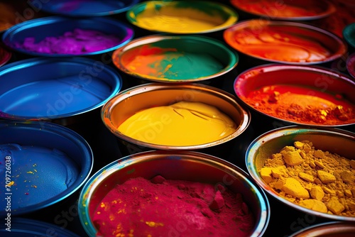 Artistic Palette: Tin Cans with Multi-Colored Acrylic Paints
