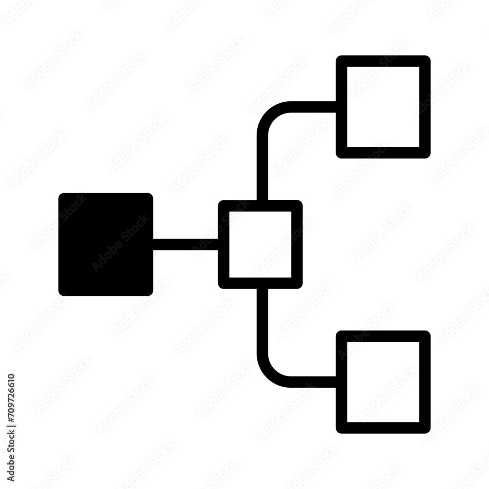 Flow hierarchy solid glyph icon Flow hierarchy solid glyph icon