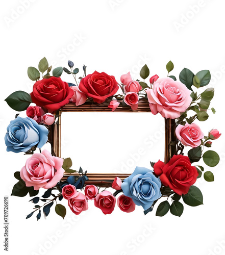 romantic theme photo frames with flower arrangements are very suitable for framing photos of couples or for banners for Valentine's Day greetings