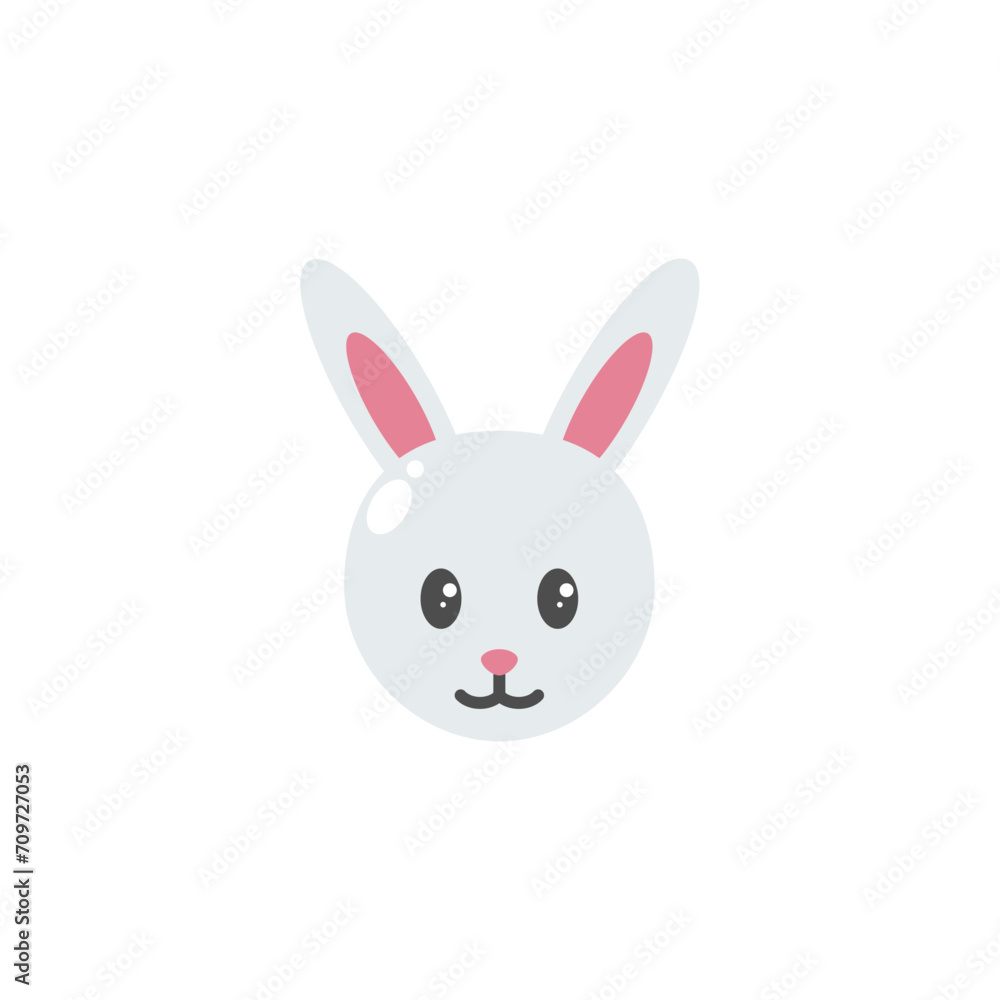 Icon Illustration of Rabbit Zodiac Flat Design - Chinese Zodiac Vector Illustration