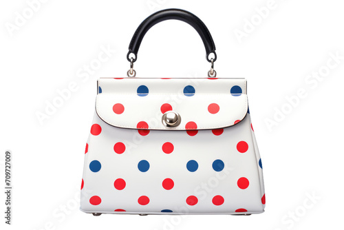 Chic Polka Dot Handbag Isolated On Transparent Background
