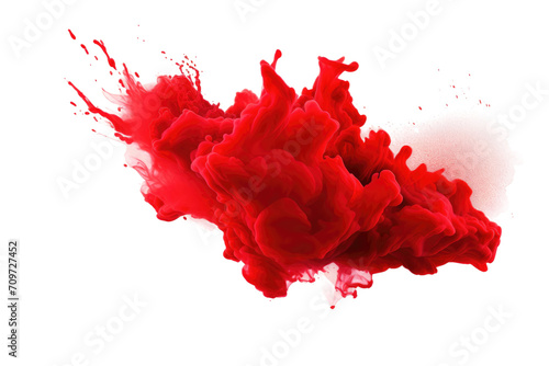 Red Color Splash Isolated On Transparent Background