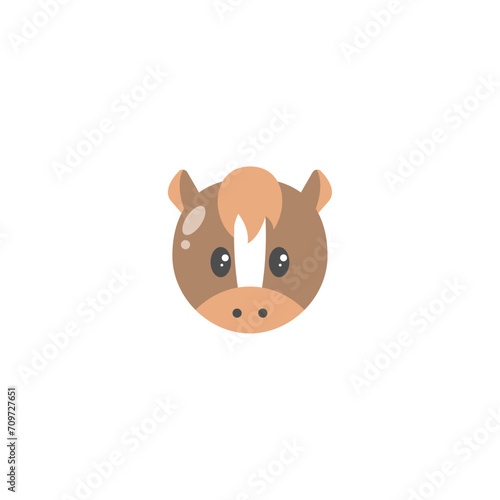 Icon Illustration of Horse Zodiac Flat Design - Chinese Zodiac Vector Illustration