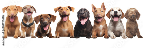 group of dogs Realistic images on transparent background PNG, easy to use.