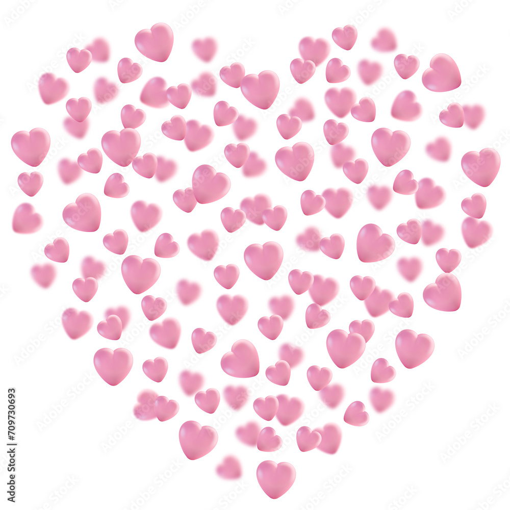 Large heart made of small pink hearts