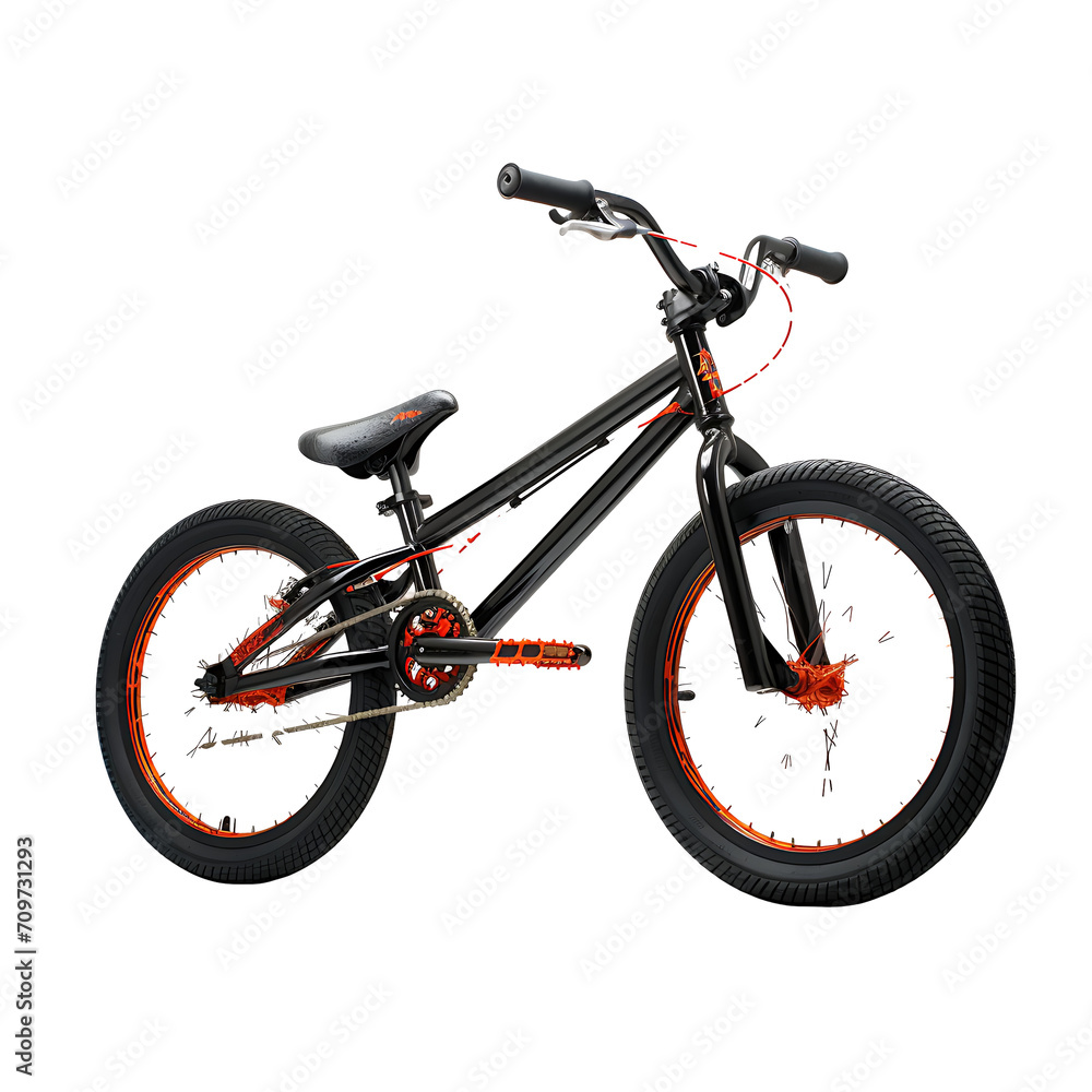 BMX bicycle on transparent background PNG