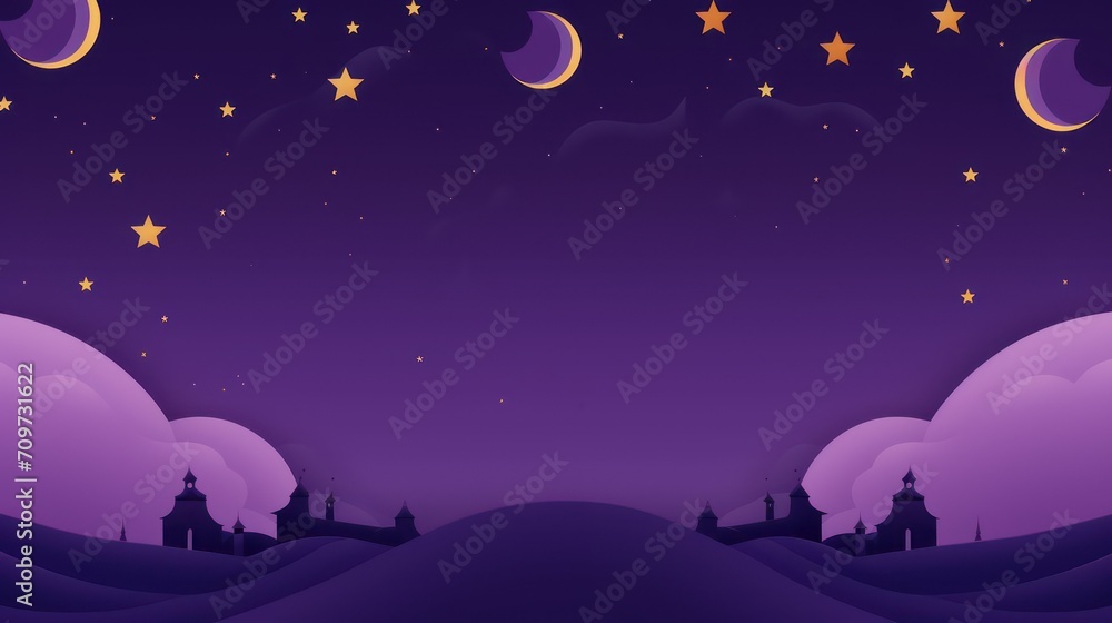 Naklejka premium night landscape with moon