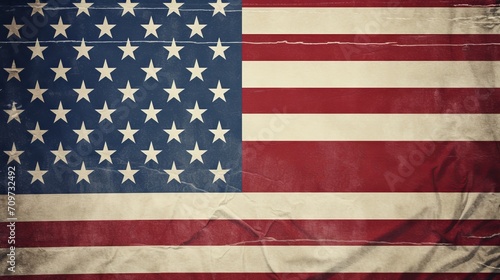 USA cloth flag from the past used as a background for patriotism