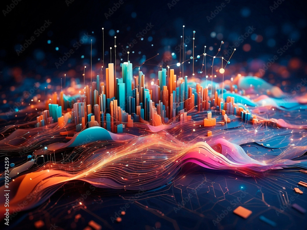 Obraz premium Big Data Integration in Abstract Beautiful Digital World