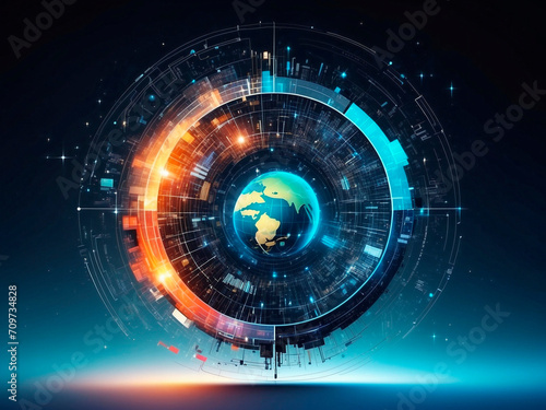 Wallpaper Mural Big Data Integration in Abstract Beautiful Digital World Torontodigital.ca