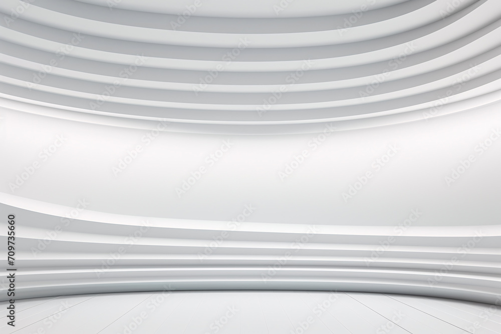 Fototapeta premium 3D White Stripe Pattern Futuristic Background for Product Display