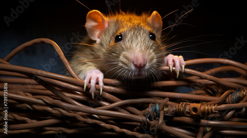 the rat eats and bites the wiring cable