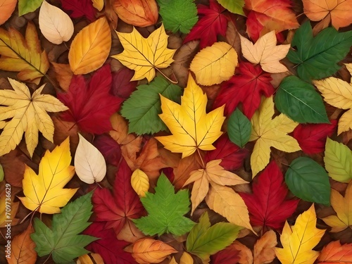 Autumn leaves background. AI generated art