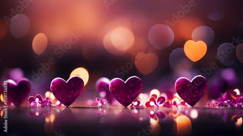 Valentine's Day, love and romance background, background with heart shapes