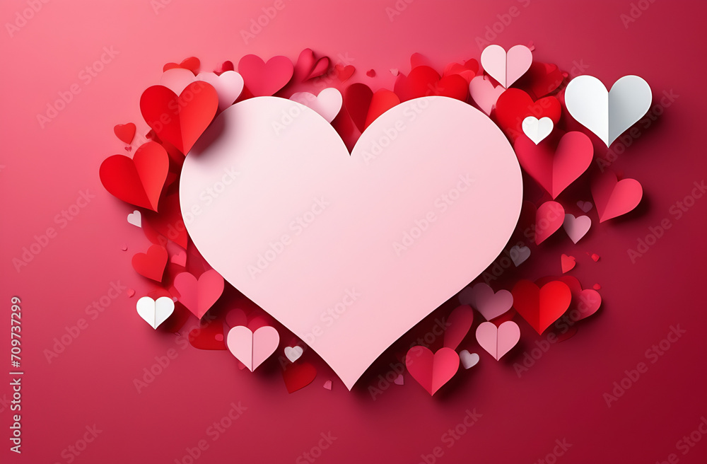 
empty space for text heart shaped pink background