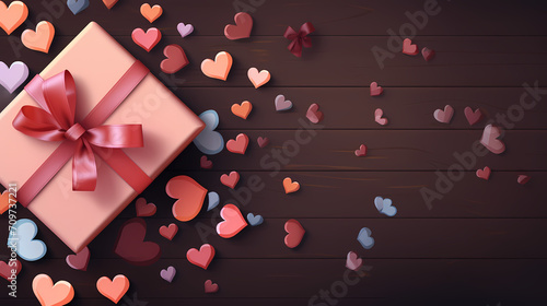 Valentine's Day, love and romance background, background with heart shapes
