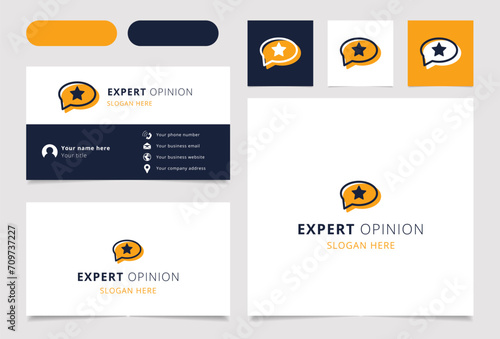 Expert Opinion logo brand business card. Branding book from business management icons collection. Creative Expert Opinion logo