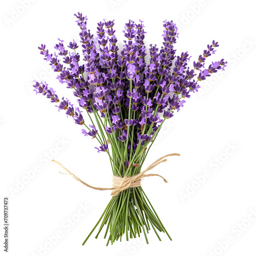 Lavender bundle isolated on white background, simple style, png
 photo