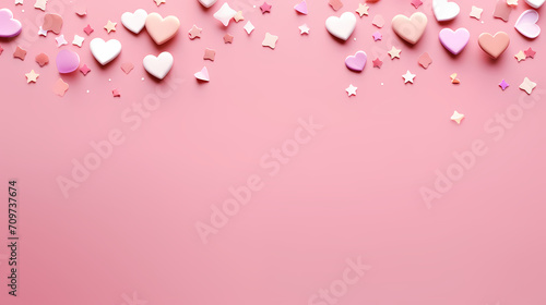 Valentine's Day, love and romance background, background with heart shapes