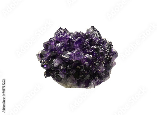 Isolated image of a purple quartz crystal