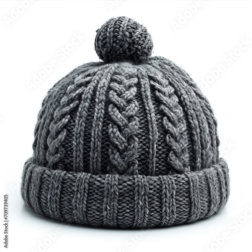winter knitted hat isolated on white