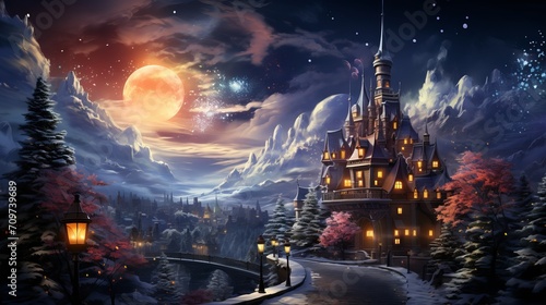 Winter Castle: A Romantic Escape for Two, Generative ai