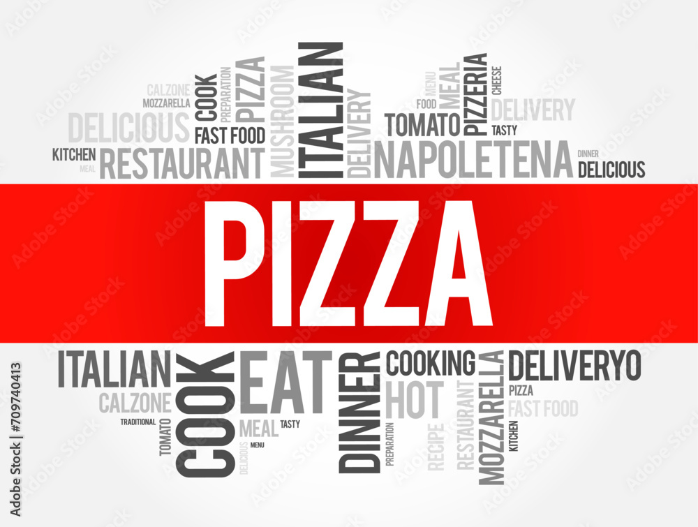 Fototapeta premium PIZZA word cloud collage, food concept background