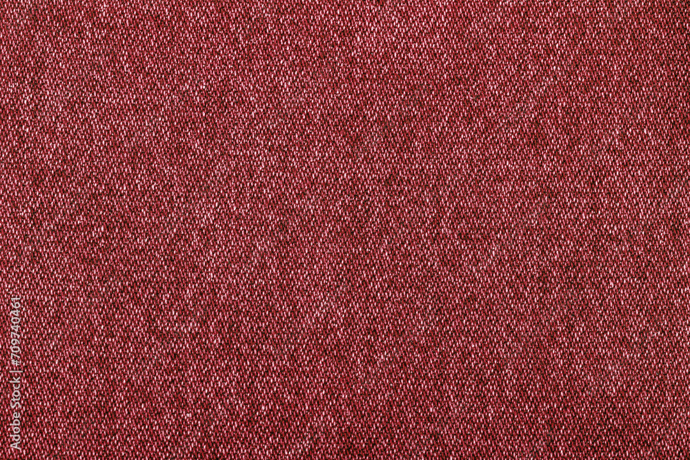 Fototapeta premium red color jeans texture, factory fabric on white background