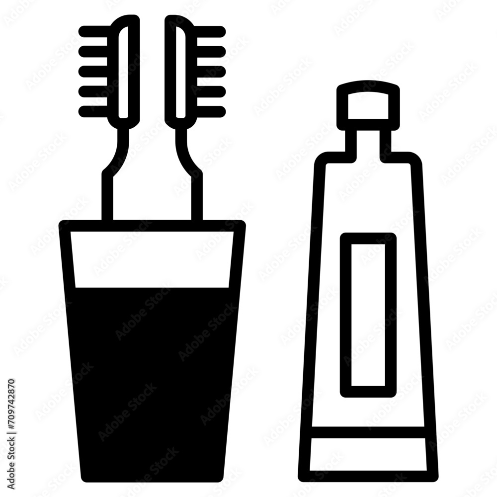 Tooth paste solid glyph icon Tooth paste solid glyph icon