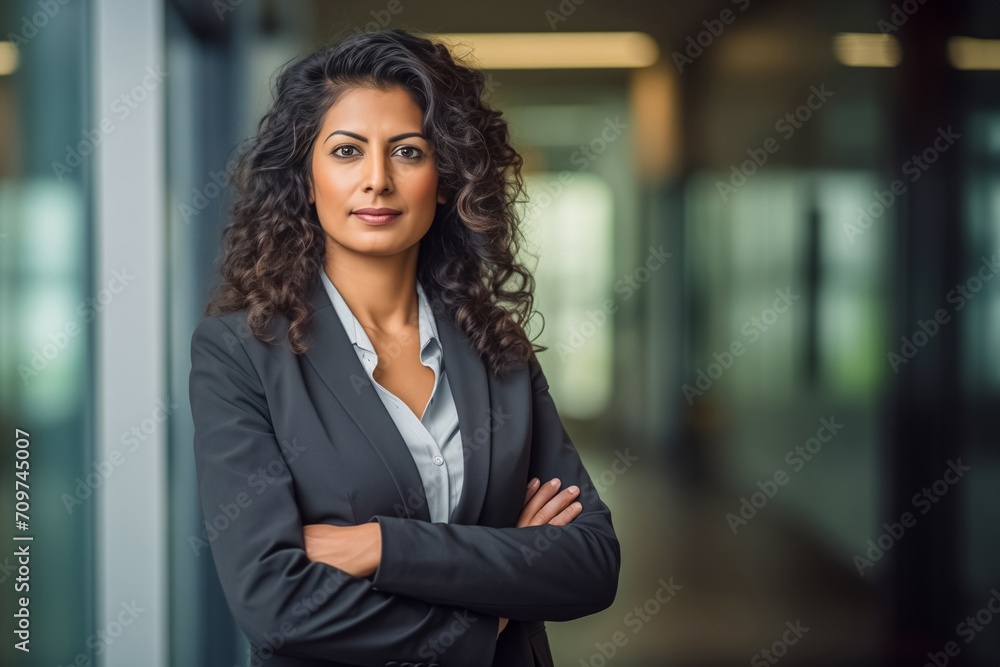 Young Indian woman CEO operates major tech company. Businesswoman controls all departments in company to get best result in competitive environment Young Indian woman CEO operates major tech company. Businesswoman controls all departments in company to get best result in competitive environment