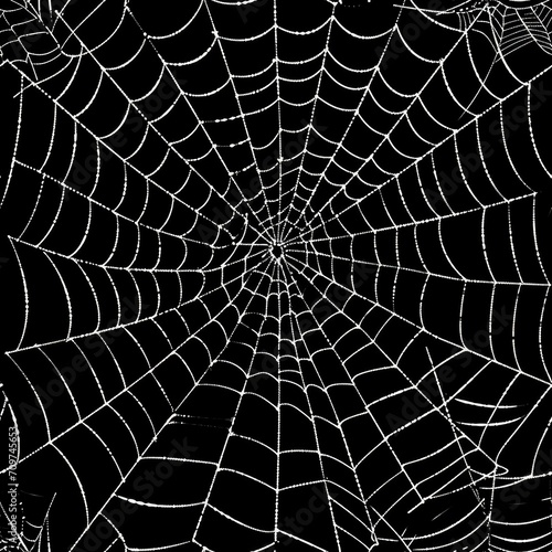 White cobweb on a black background, texture, seamless pattern