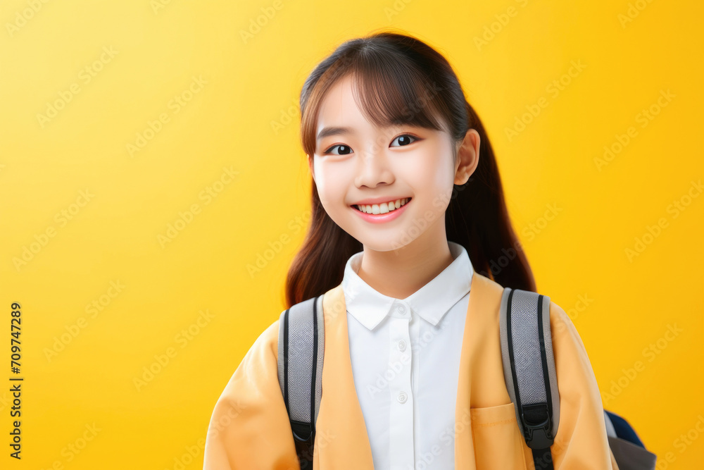 Adorable School Pupil with Korean-American Charm Adorable School Pupil with Korean-American Charm