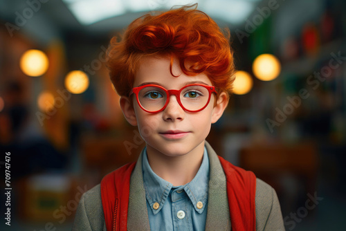 Cheerful Schoolboy Ready for Learning