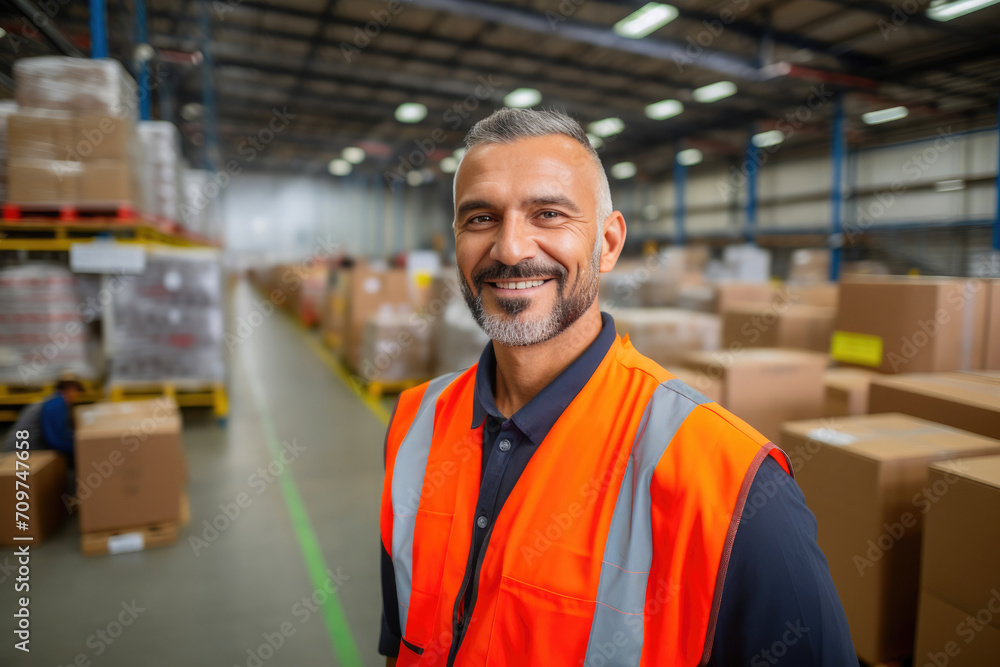 Logistics Pro: Hispanic Man in Distribution Center Logistics Pro: Hispanic Man in Distribution Center