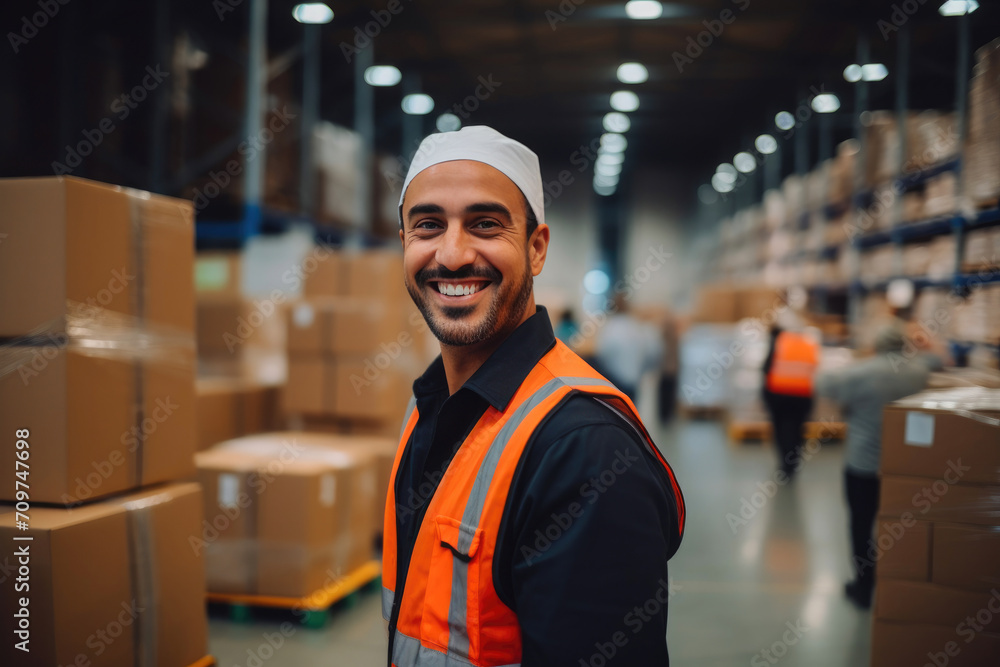 Fototapeta premium Effective Storehouse Management by Latino Worker