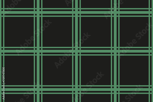 Green Checkered design wallpaper print in Retro style. Seamless pattern with squares. Geometric ornament isolated black background. Vector illustration can used textile and bed linen print. EPS 10