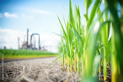 field of sugarcane with a focus on potential bioethanol photo