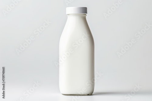 Isolated white milk bottle.