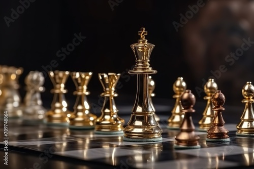 Strategic Sovereignty: The Golden Queen Reigns Supreme as Chessboard Monarch, Golden Queen, Chess Leader, Game Strategy, Chessboard Monarch, Board Games,