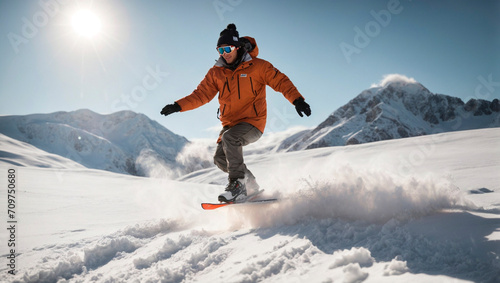  A skier jumping