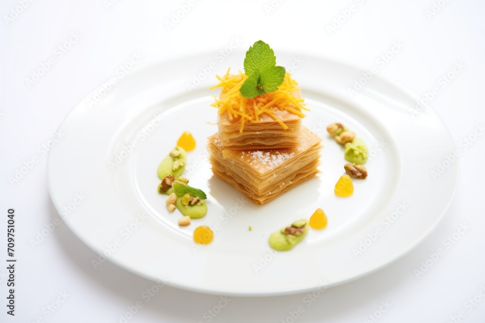 baklava assortment on white plate baklava assortment on white plate