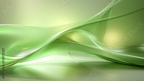 Abstract Light Green Wave Background