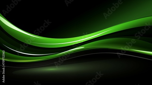 Abstract Futuristic Green Wave Background