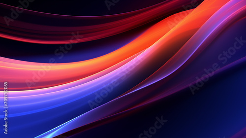 abstract neon background with colorful glowing curves 3d render