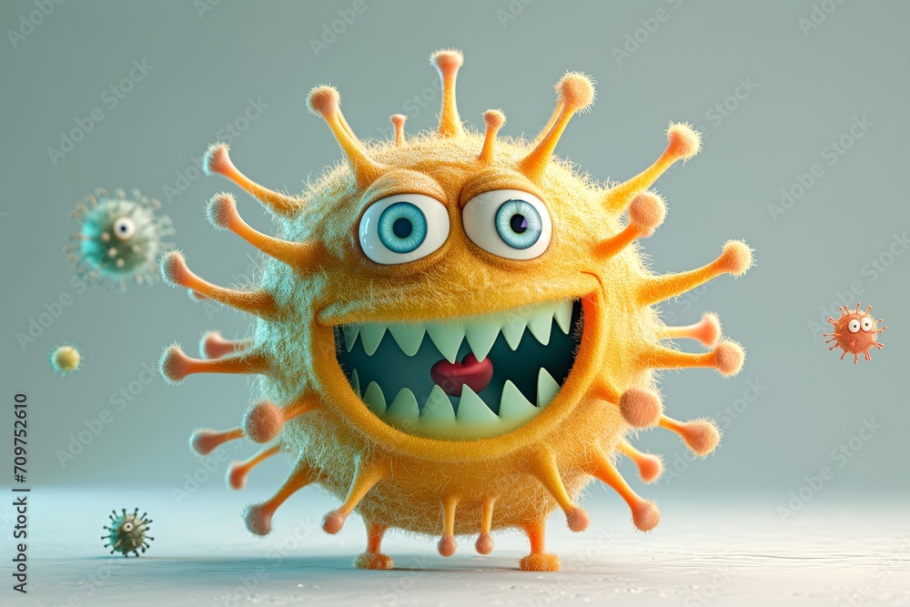 Funny bacteria, microbes with funny faces