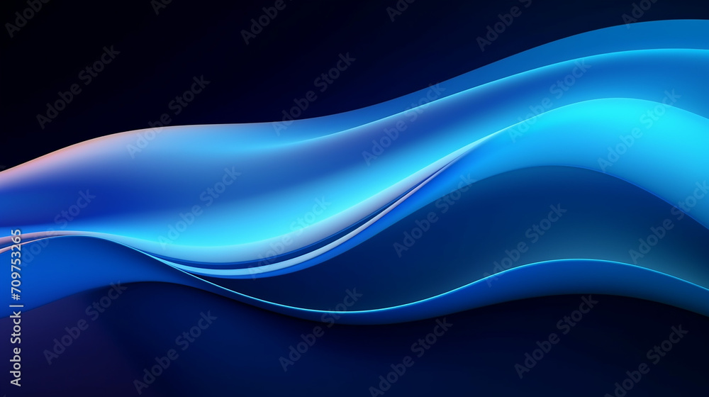 Fototapeta premium abstract modern minimal wallpaper with blue waves 3d render